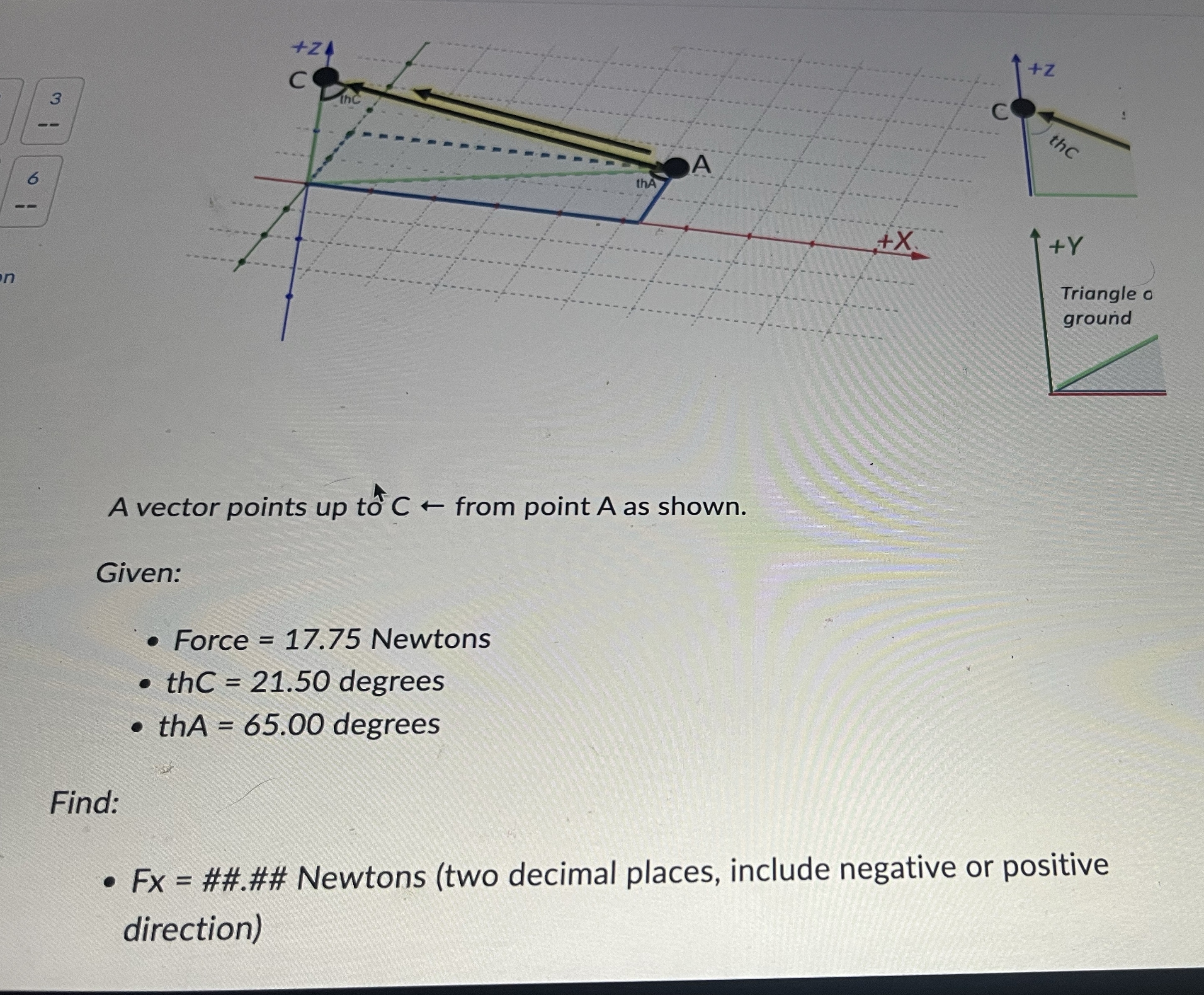 A vector points up t Clarr from point A as shown.