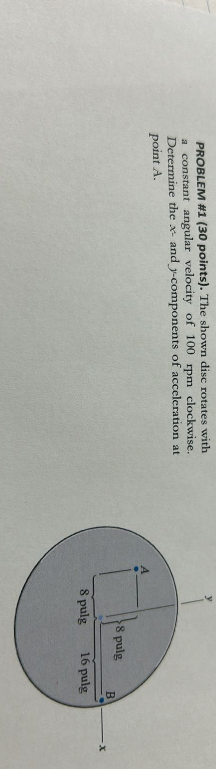 PROBLEM # 1 ( 3 0 points ) . The shown disc