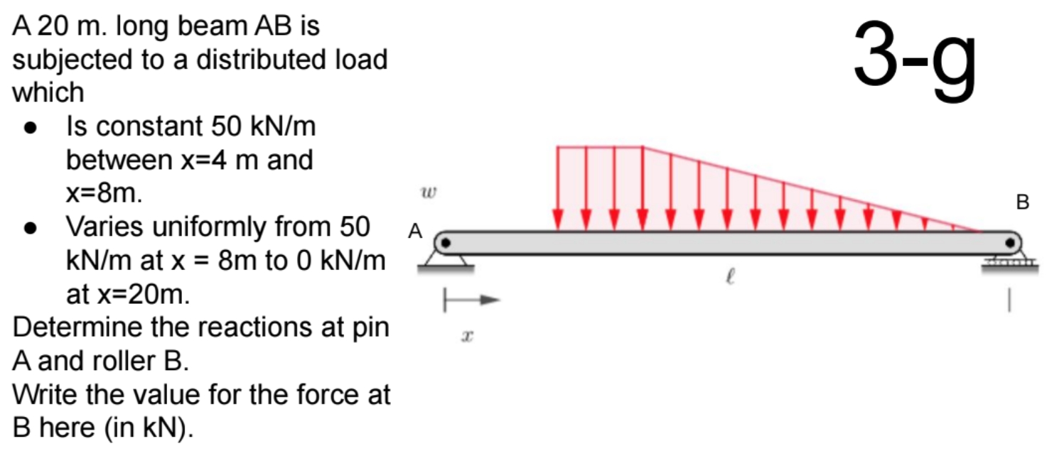 A 2 0 m . long beam AB is subjected to a