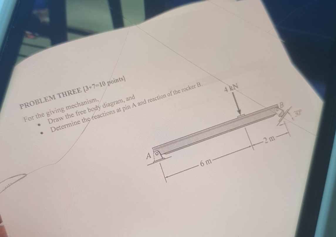 For the giving mechanism. - Draw the free body