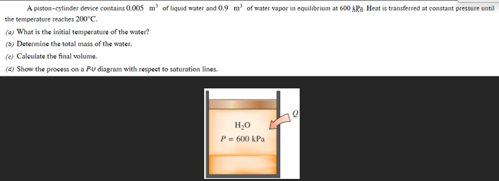 ( b ) Determine the total mass of the water. ( c