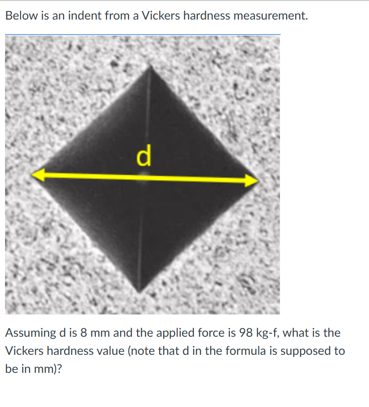 Assuming d is 8 mm and the applied force is \ ( 9