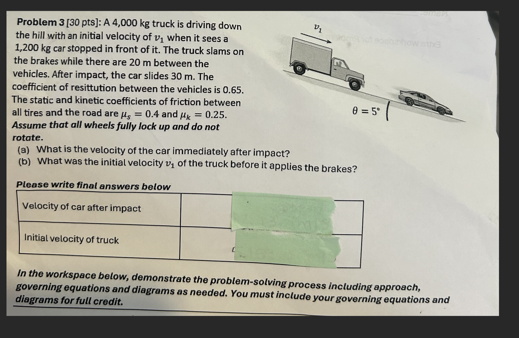 Problem \ ( 3 [ 3 0 \ ) pts ] : A 4 , 0 0 0 kg