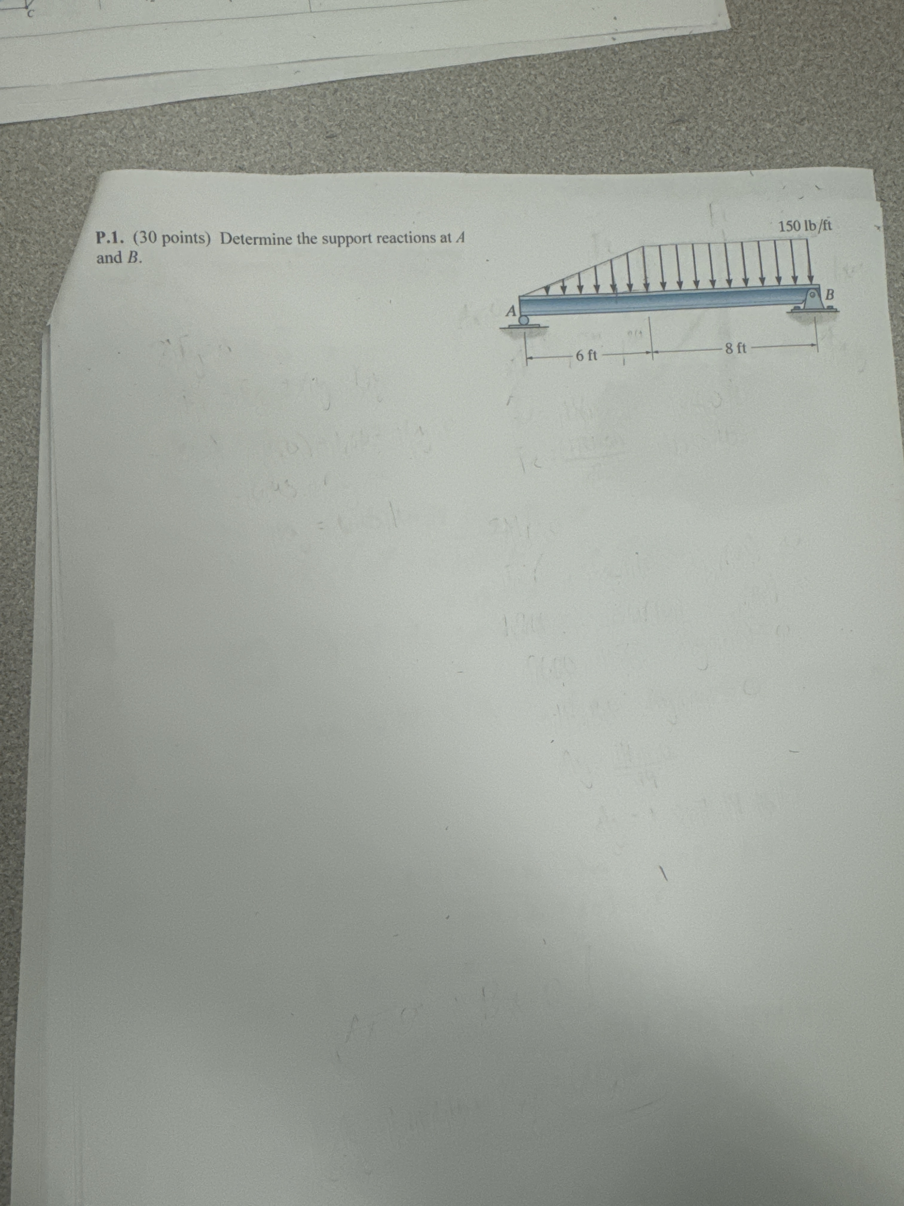 P . 1 . ( 3 0 points ) Determine the support