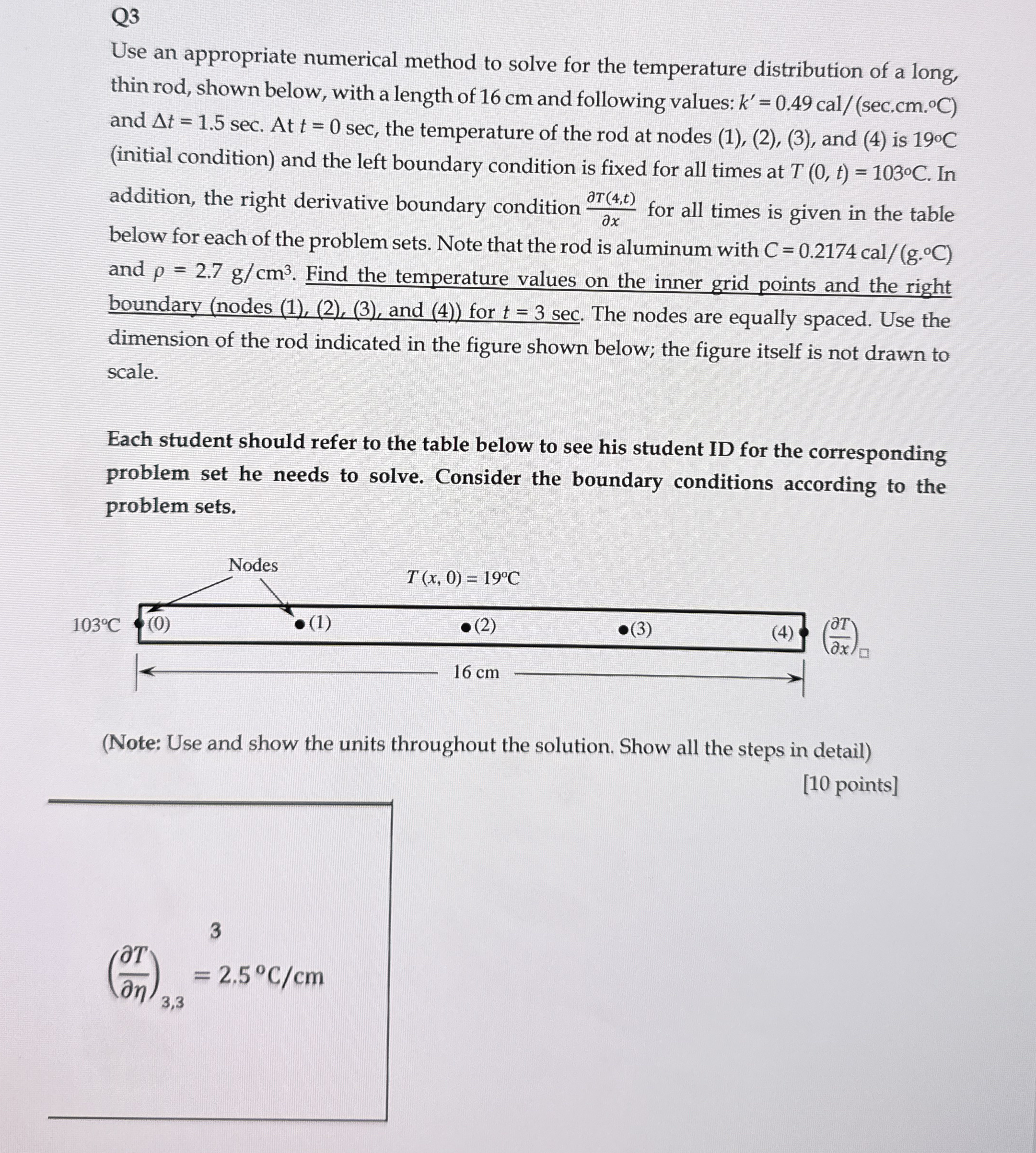 Q 3 Use an appropriate numerical method to solve