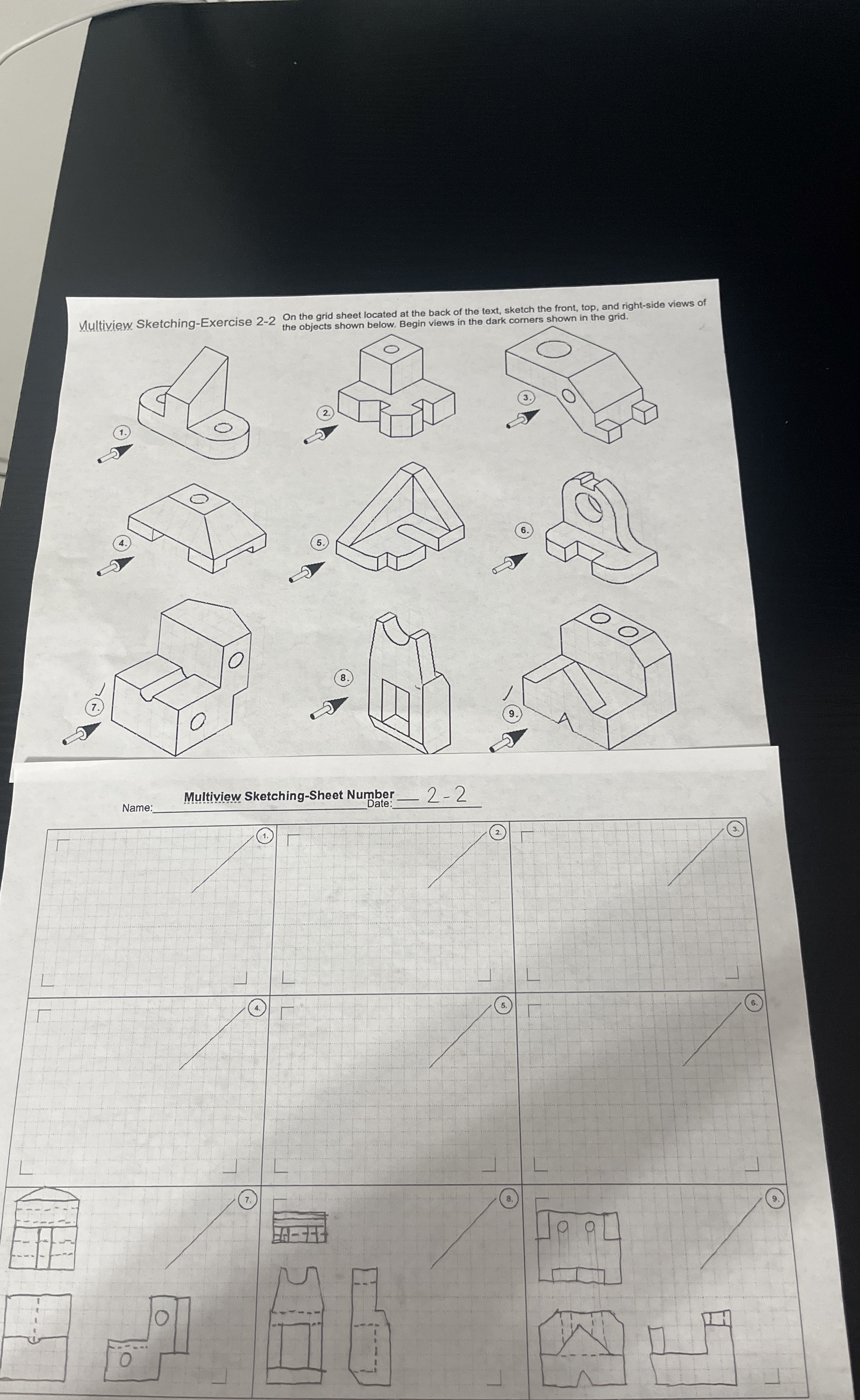 Multiview Sketching - Exercise 2 - 2 On the grid
