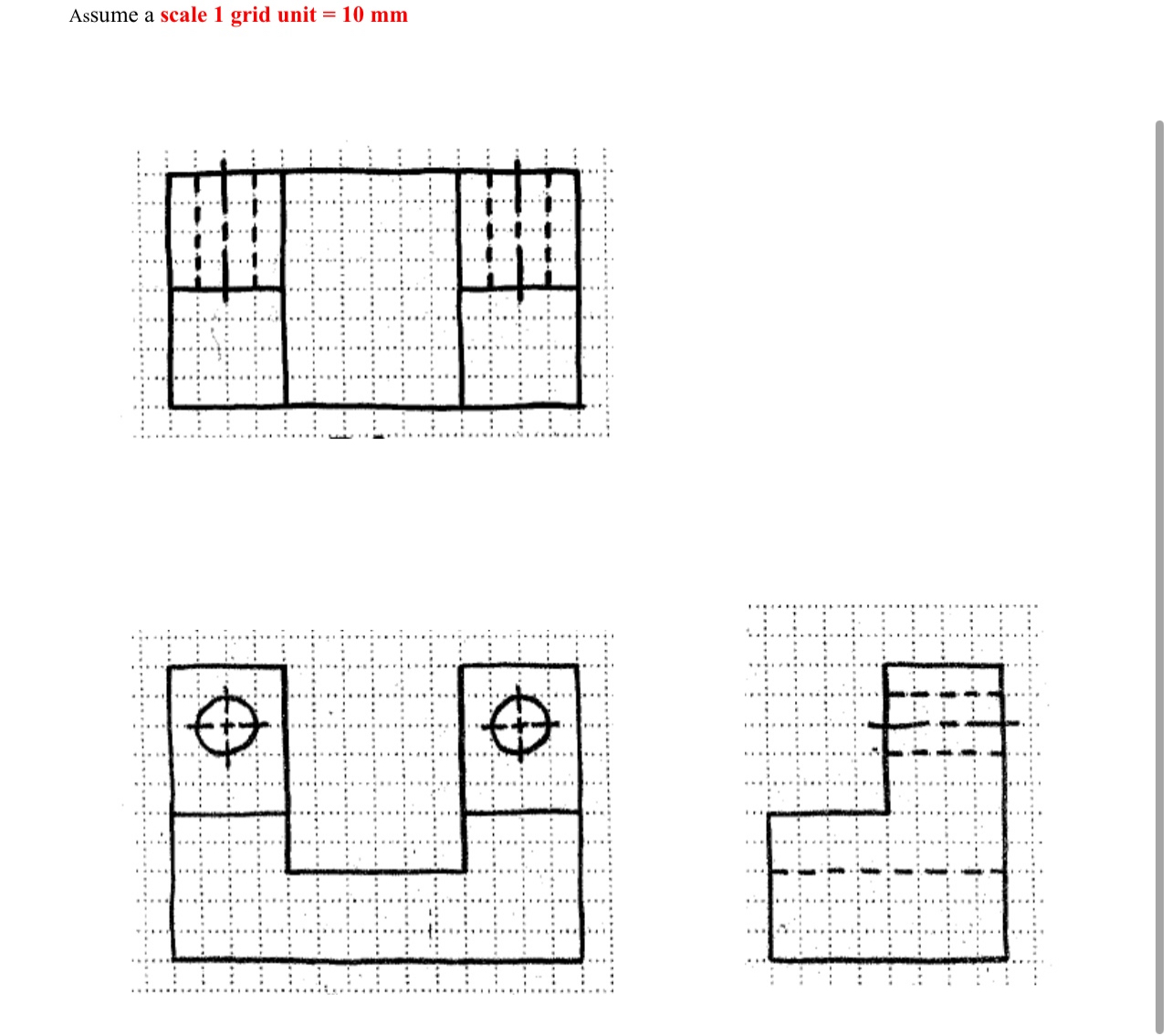 - Add all nescessary dimensions to all 3 views -
