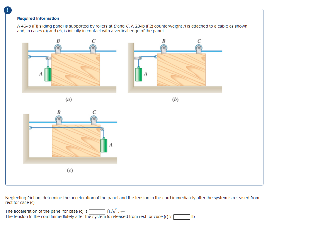 Required Information A 4 6 - lb ( F 1 ) sliding
