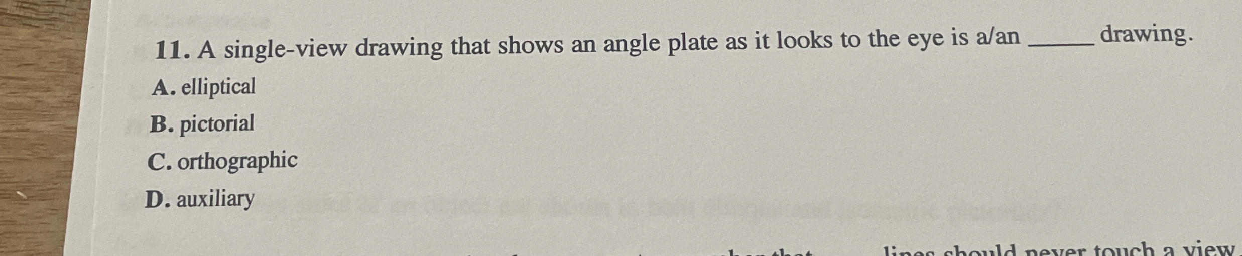 A single - view drawing that shows an angle plate