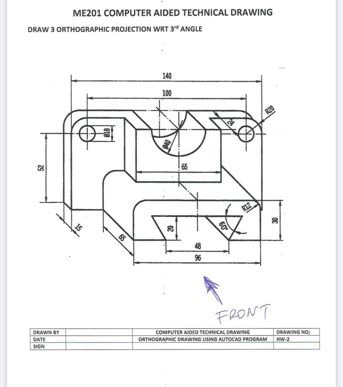 ME 2 0 1 COMPUTER AIDED TECHNICAL DRAWING DRAW 3