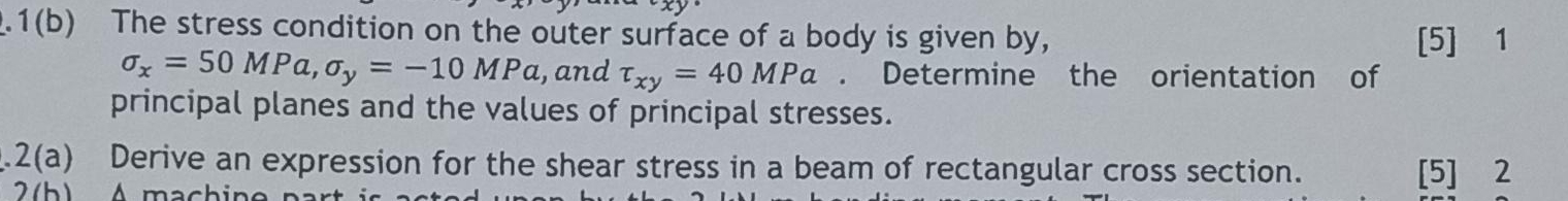 . 1 ( b ) The stress condition on the outer