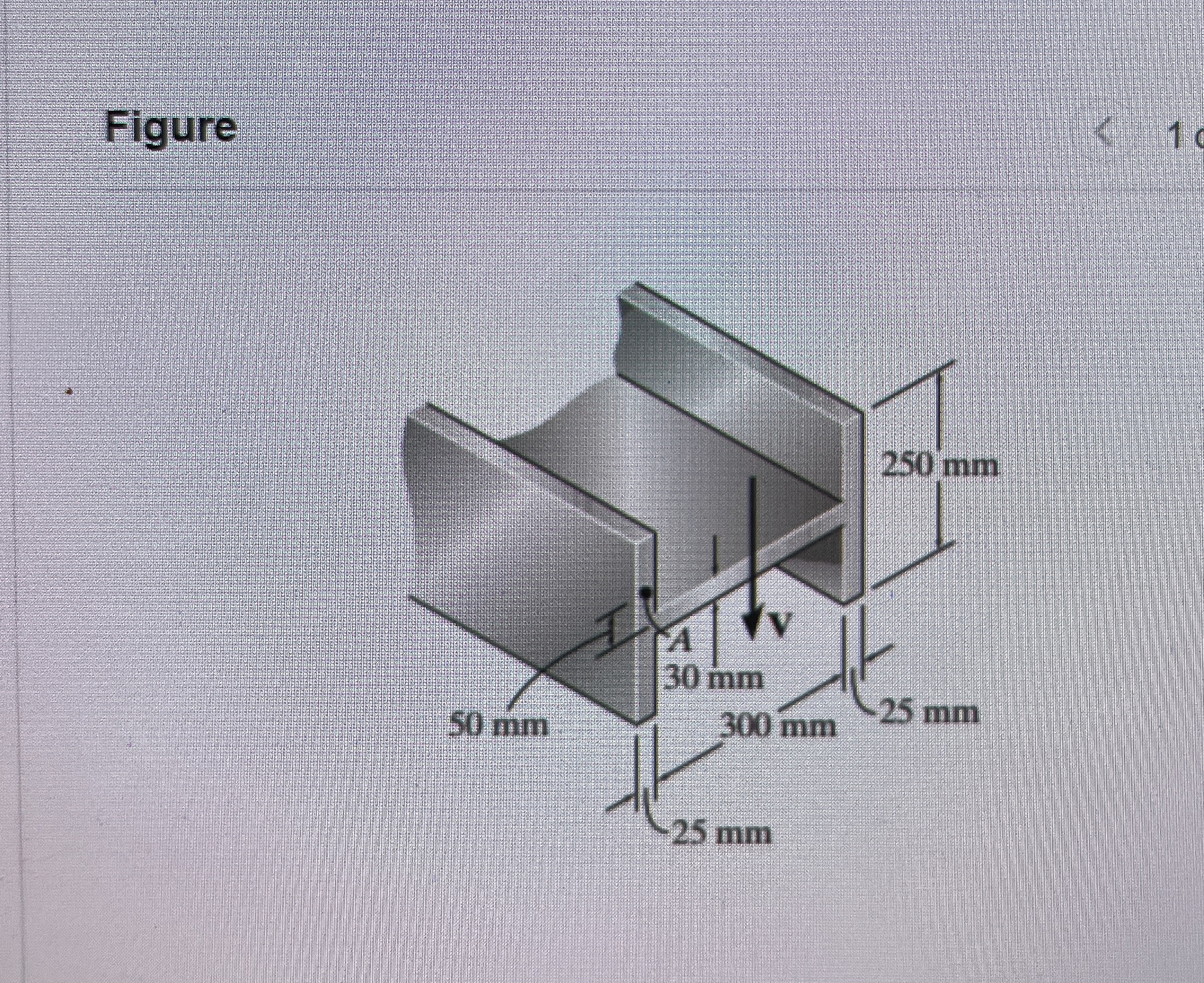 The H - beam is subjected to a shear force of V =