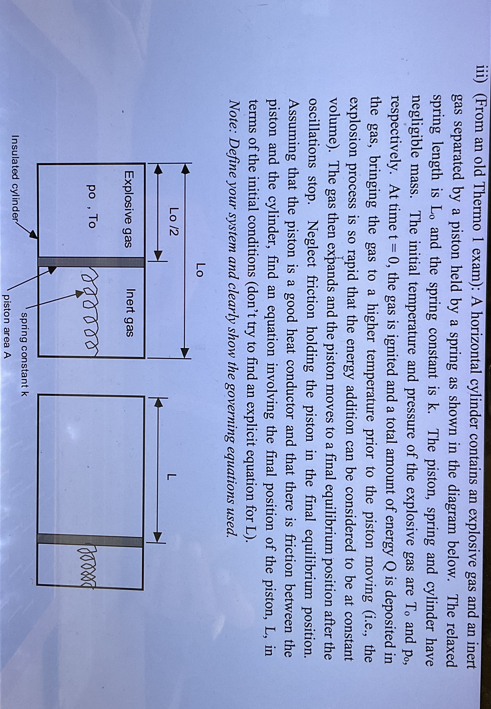 iii ) ( From an old Thermo 1 exam ) : A