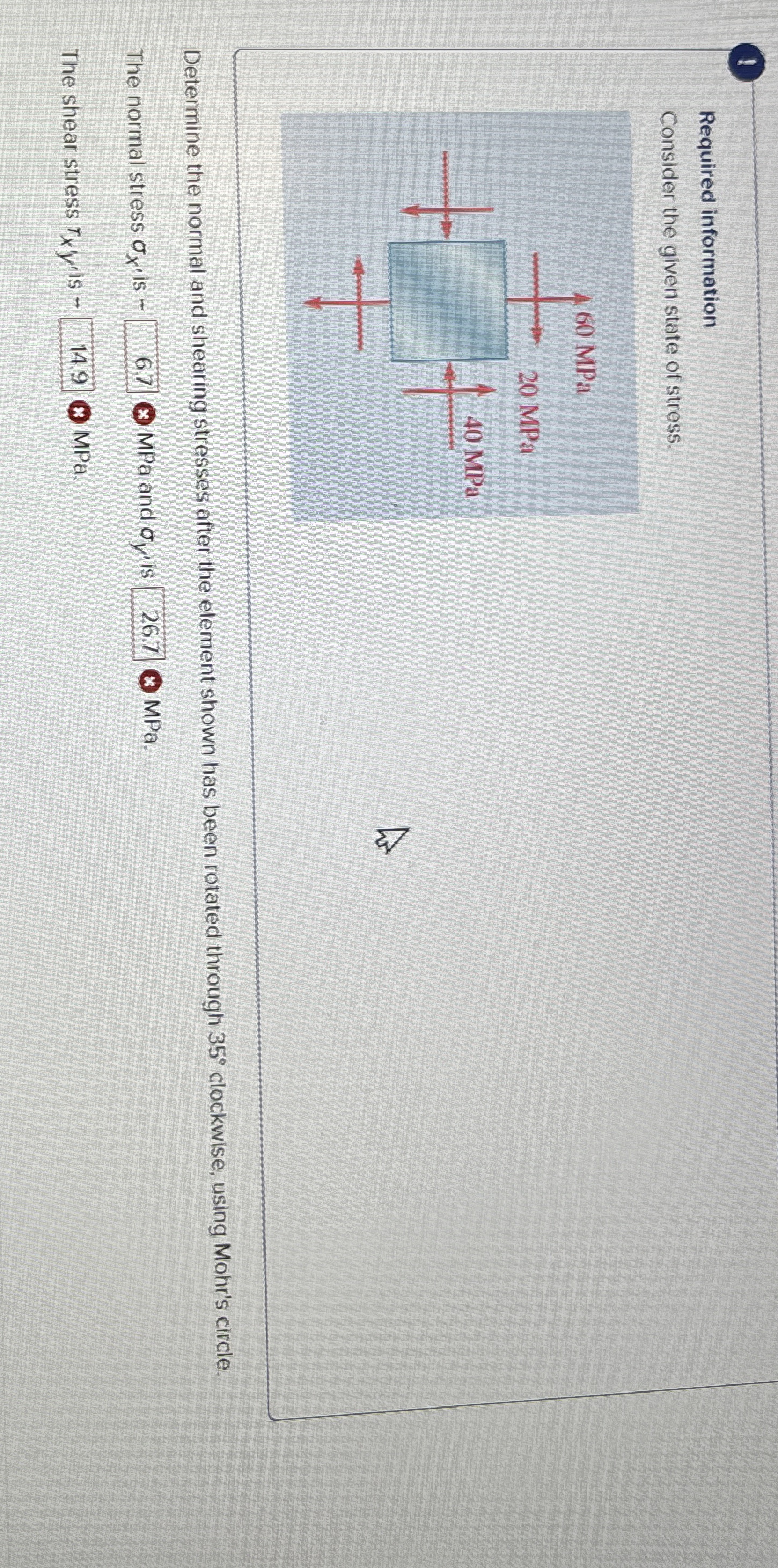 ! Required information Consider the given state