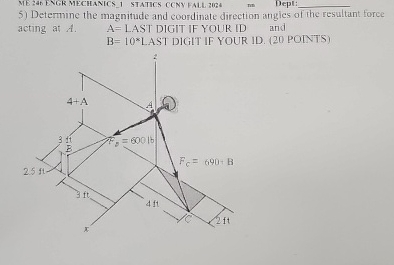 ME 2 AN EXGR MECHANICS, 1 STATICS CCNV FALL ZOS 4