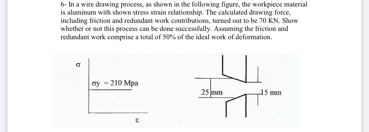 6 - In a wire drawing process, as shown in the