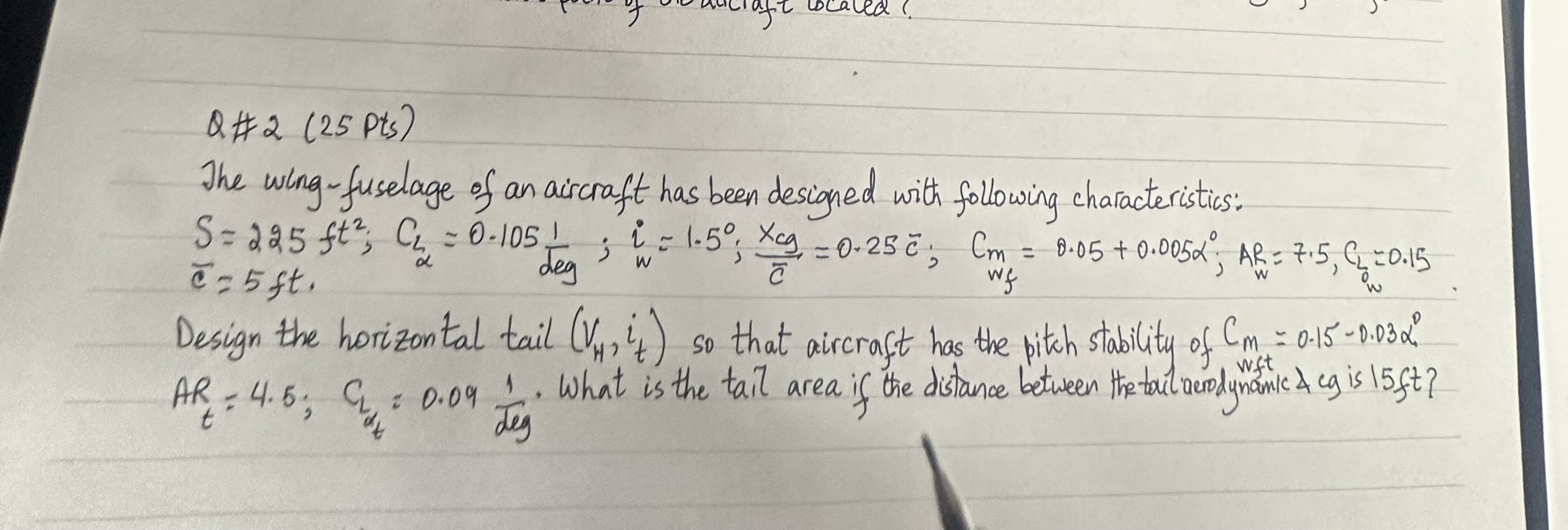 Q# 2 ( 2 5 pts ) The wing - fuselage of an
