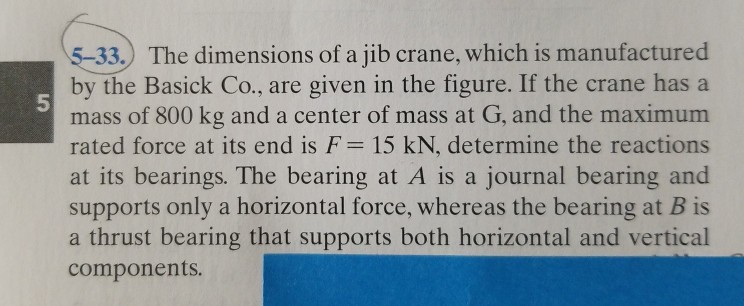 The jib crane has a mass of 6 0 0 kgkg and a