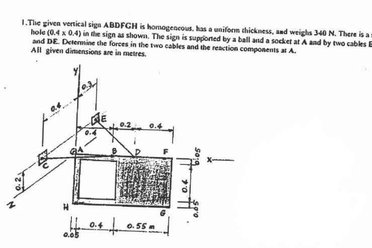 1 . The given vertical sign ABDFCH is