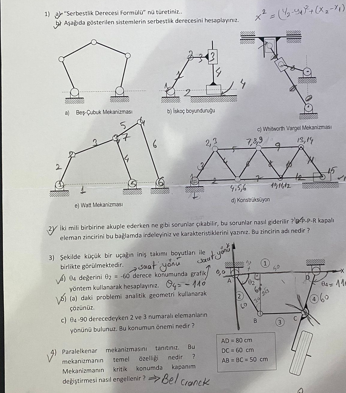 ar "Serbestlik Derecesi Form l " n t retiniz . .