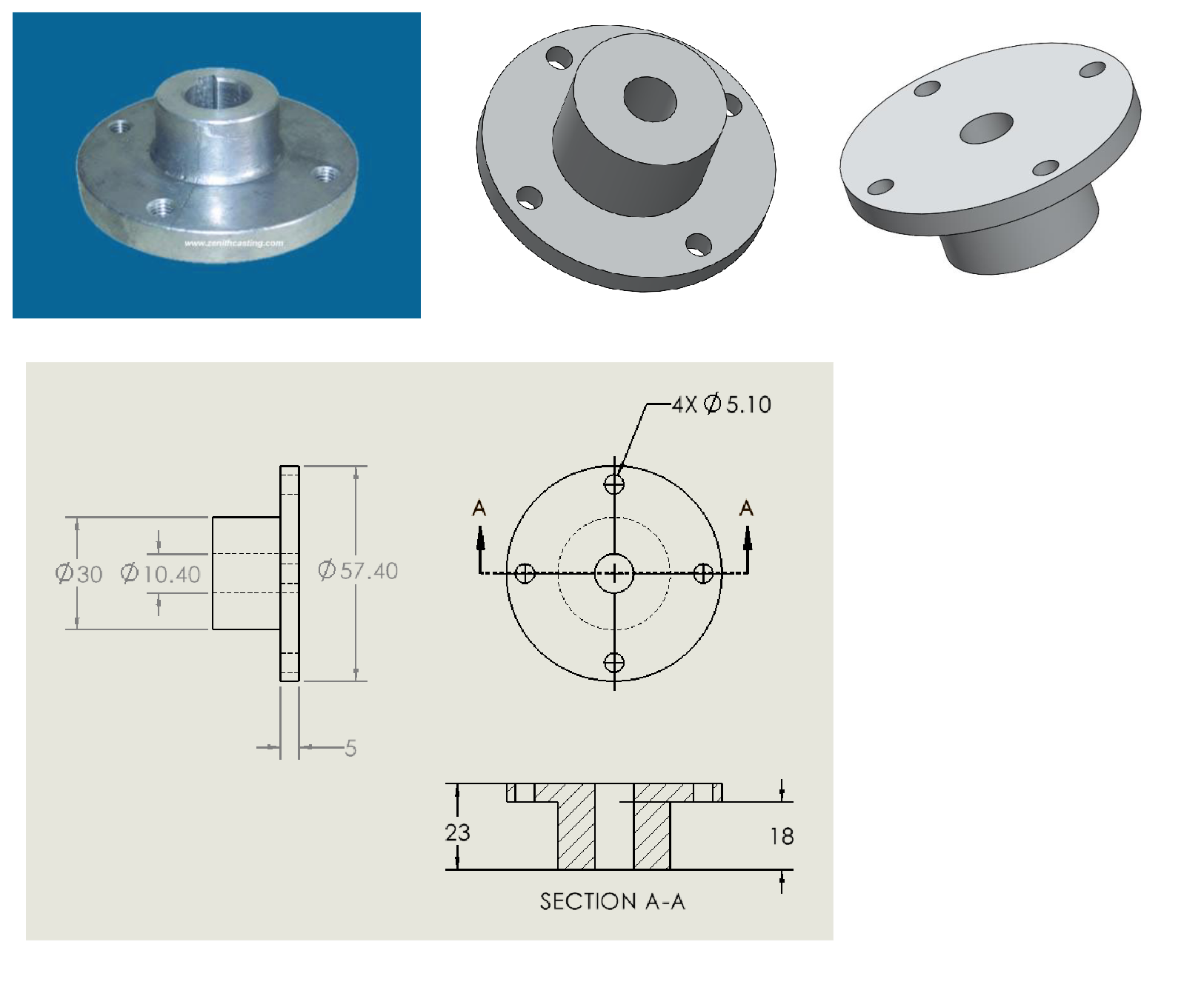 Following figures show a die casted aluminum