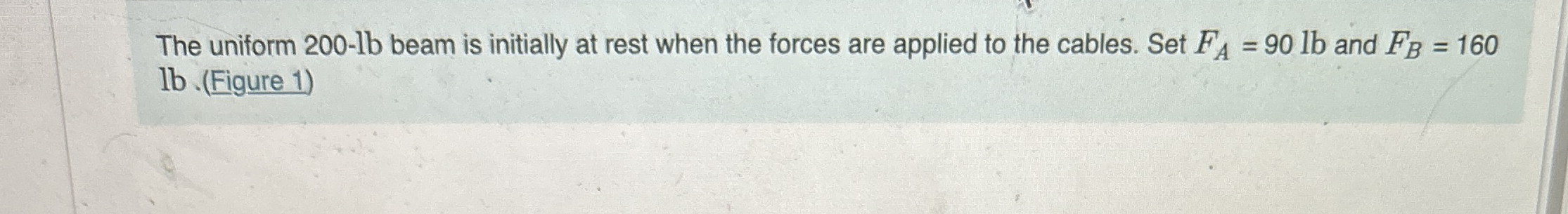 The uniform 2 0 0 - lb beam is initially at rest