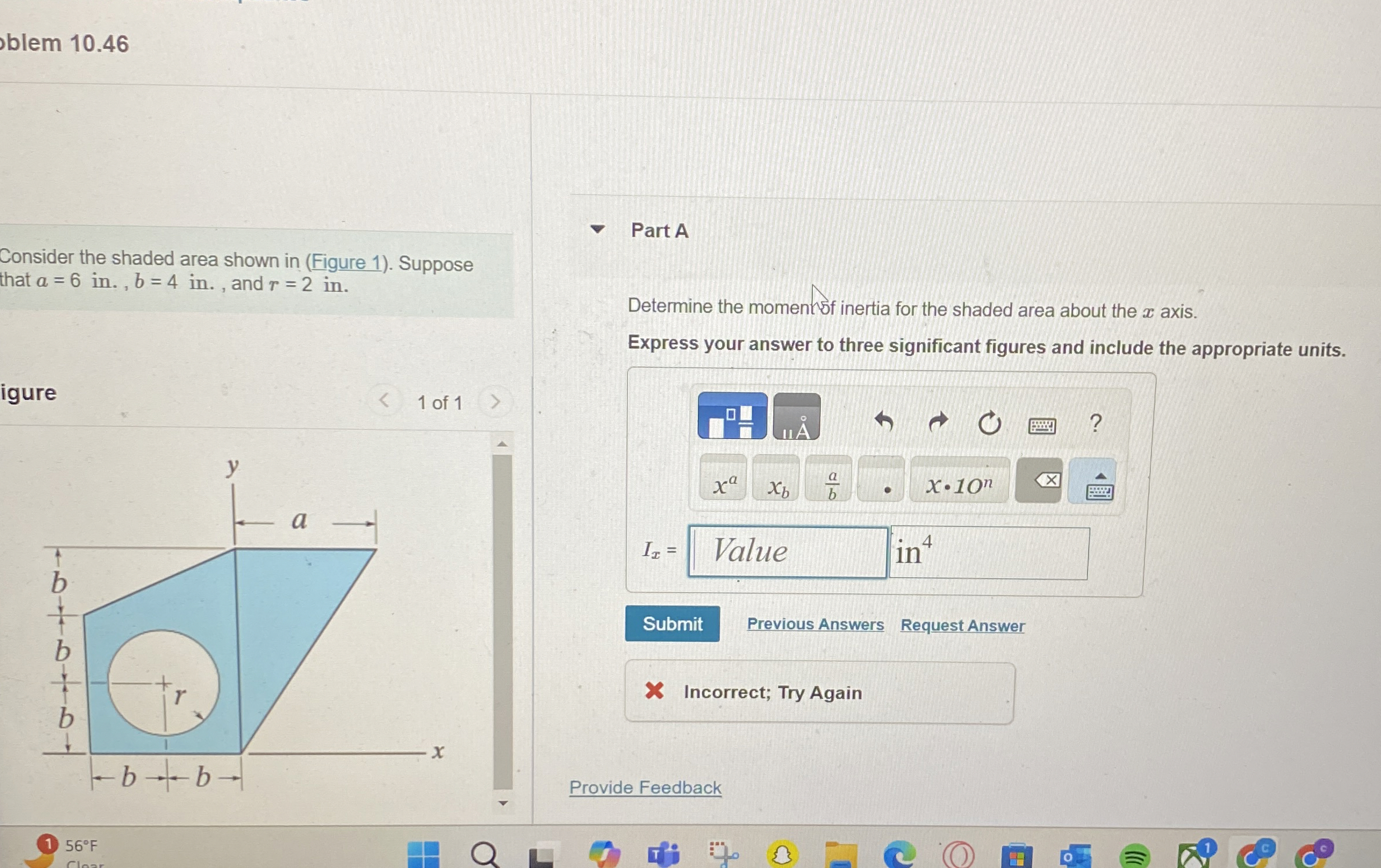 blem 1 0 . 4 6 Consider the shaded area shown in