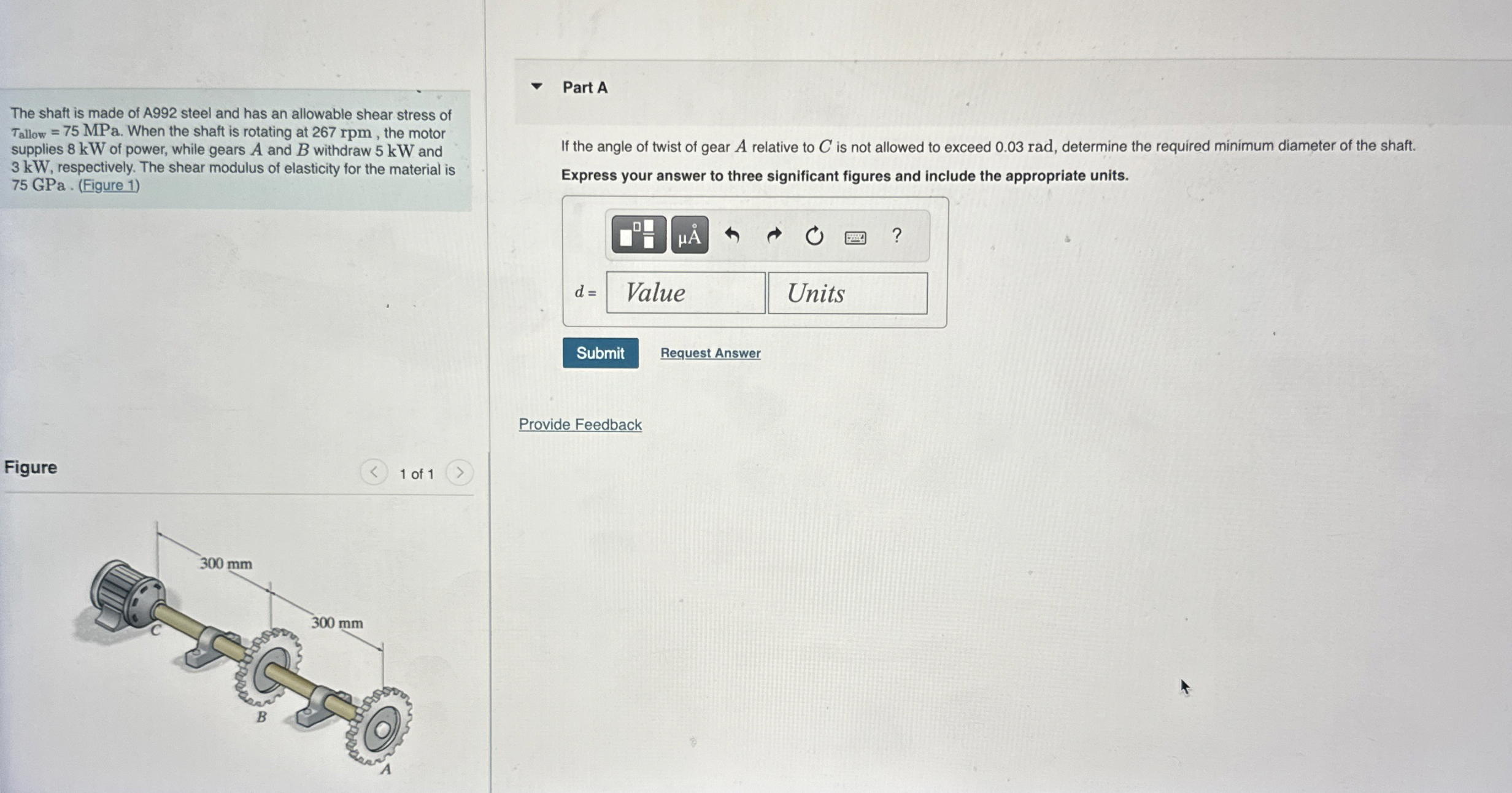 The shaft is made of A 9 9 2 steel and has an