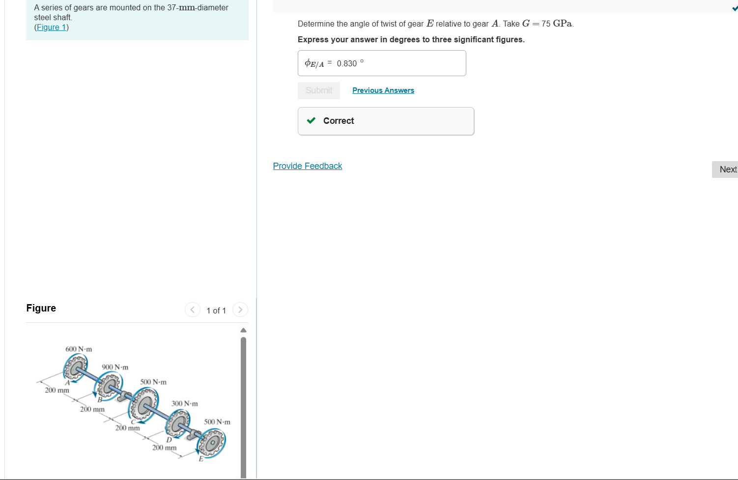 A series of gears are mounted on the 3 7 - mm -