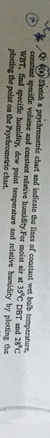 ( a ) Sketch a psychrometric chart and indicate
