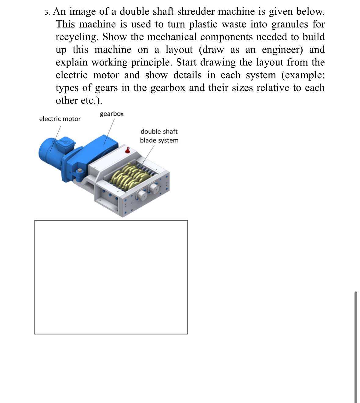 An image of a double shaft shredder machine is