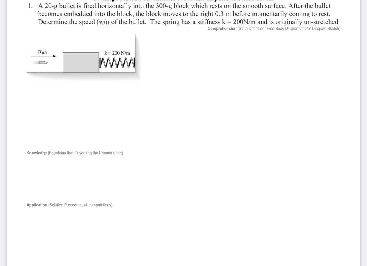 A 2 0 - g bullet is fired horizontally into the 3