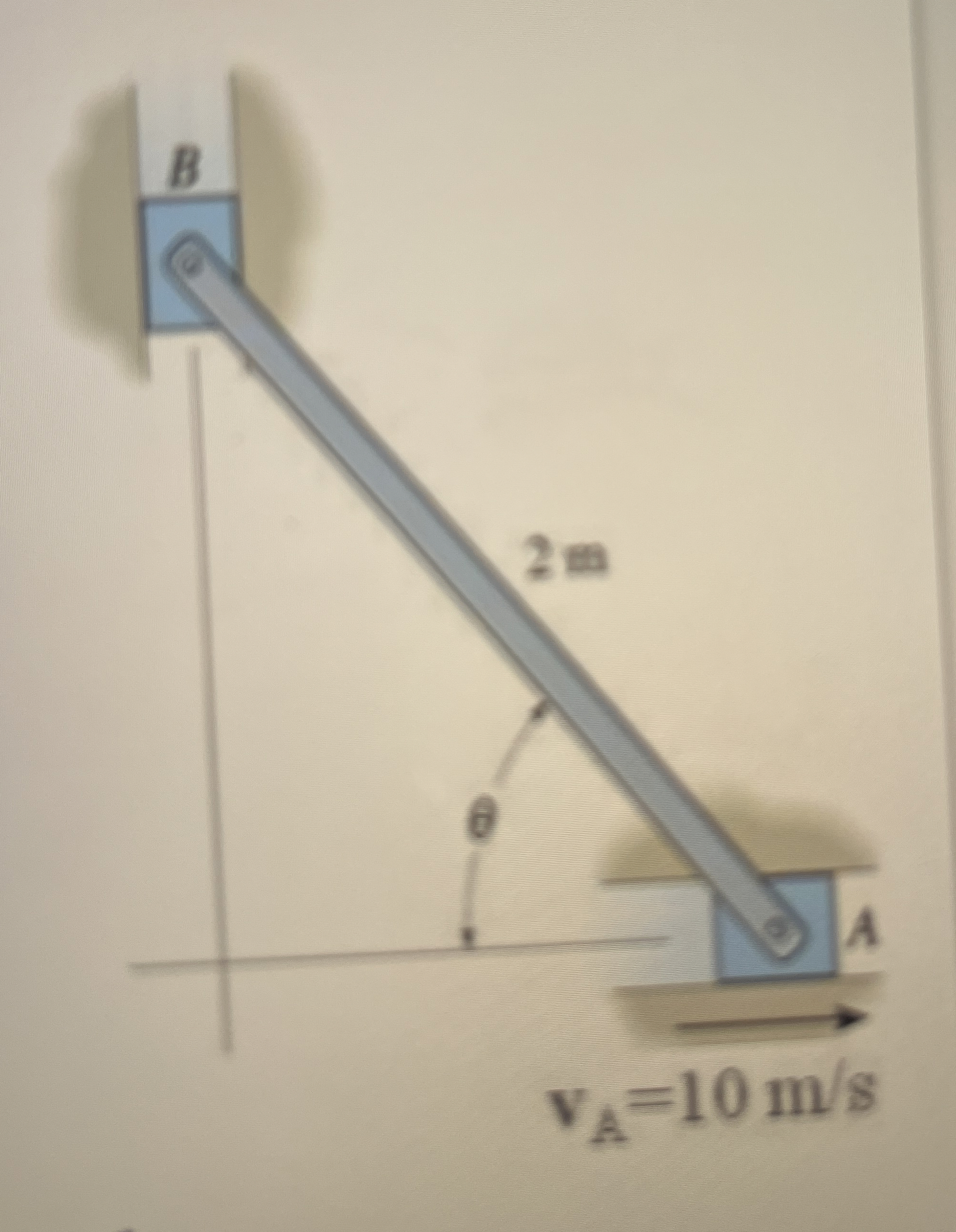 If vA = 1 0 m / s and aA = 1 0 m / s , determine