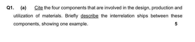 Q 1 . ( a ) Cite the four components that are