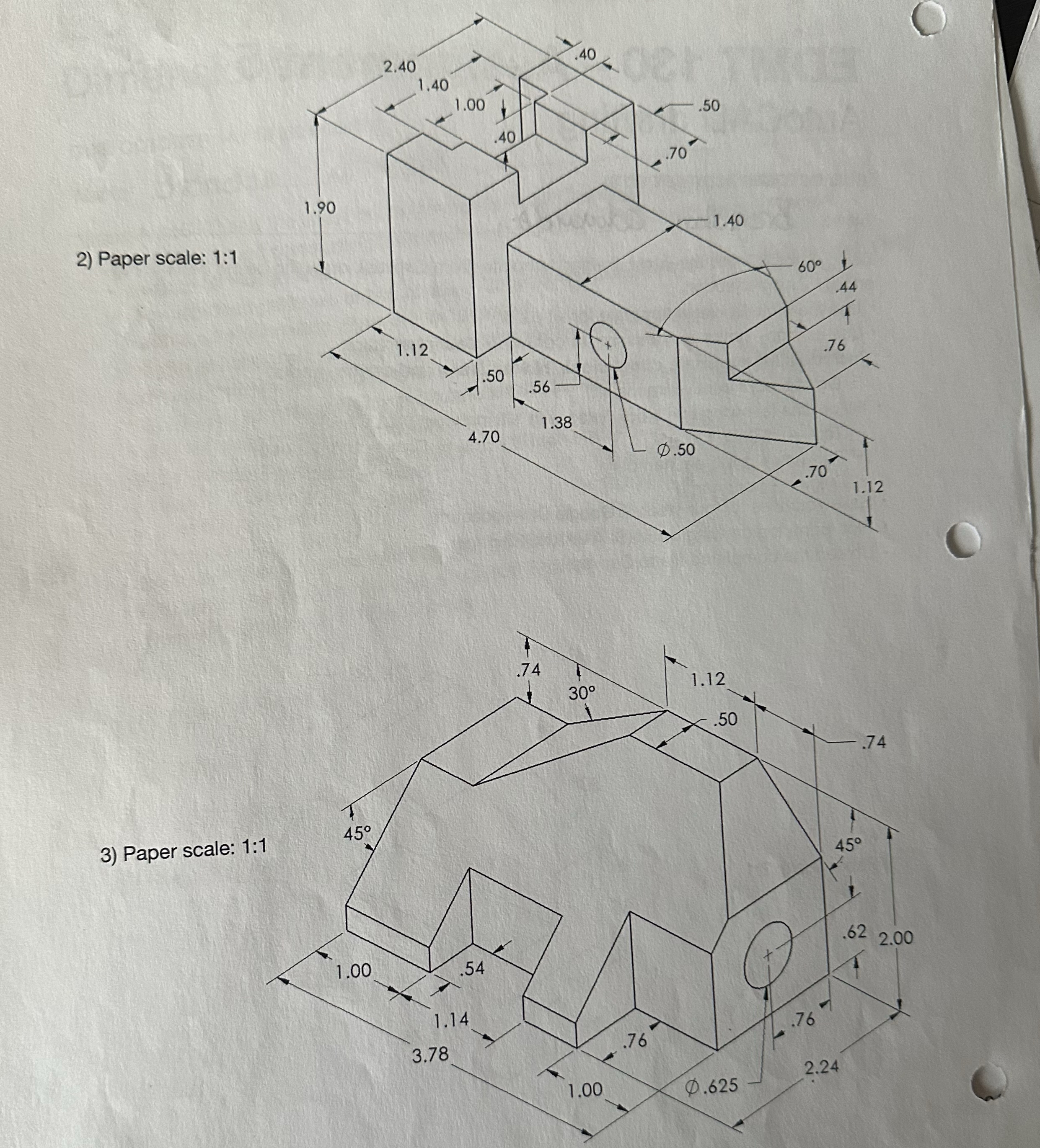 Use the Inch - Decimal template for all parts.