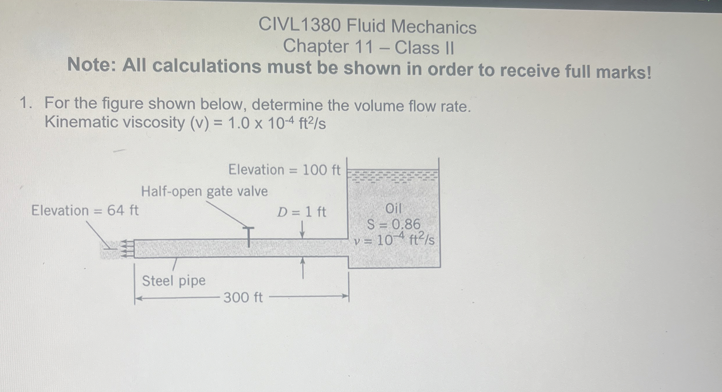 CIVL 1 3 8 0 Fluid Mechanics Chapter 1 1 - Class
