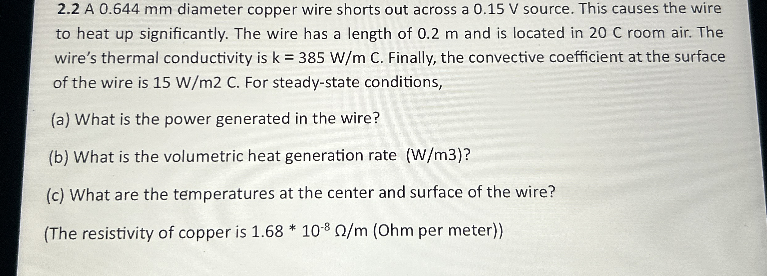 2 . 2 A 0 . 6 4 4 mm diameter copper wire shorts