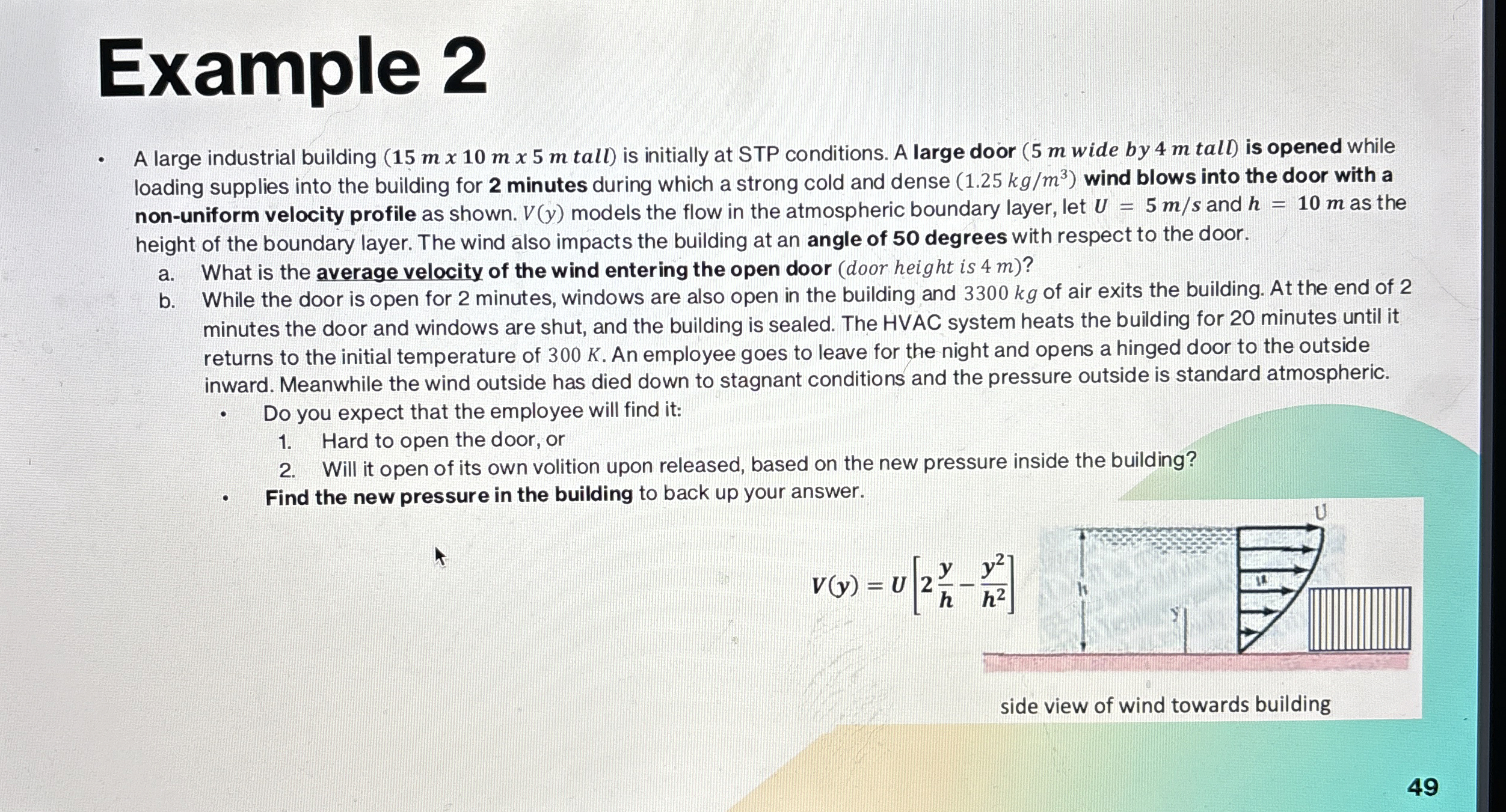 Example 2 A large industrial building ( 1 5 m 1 0