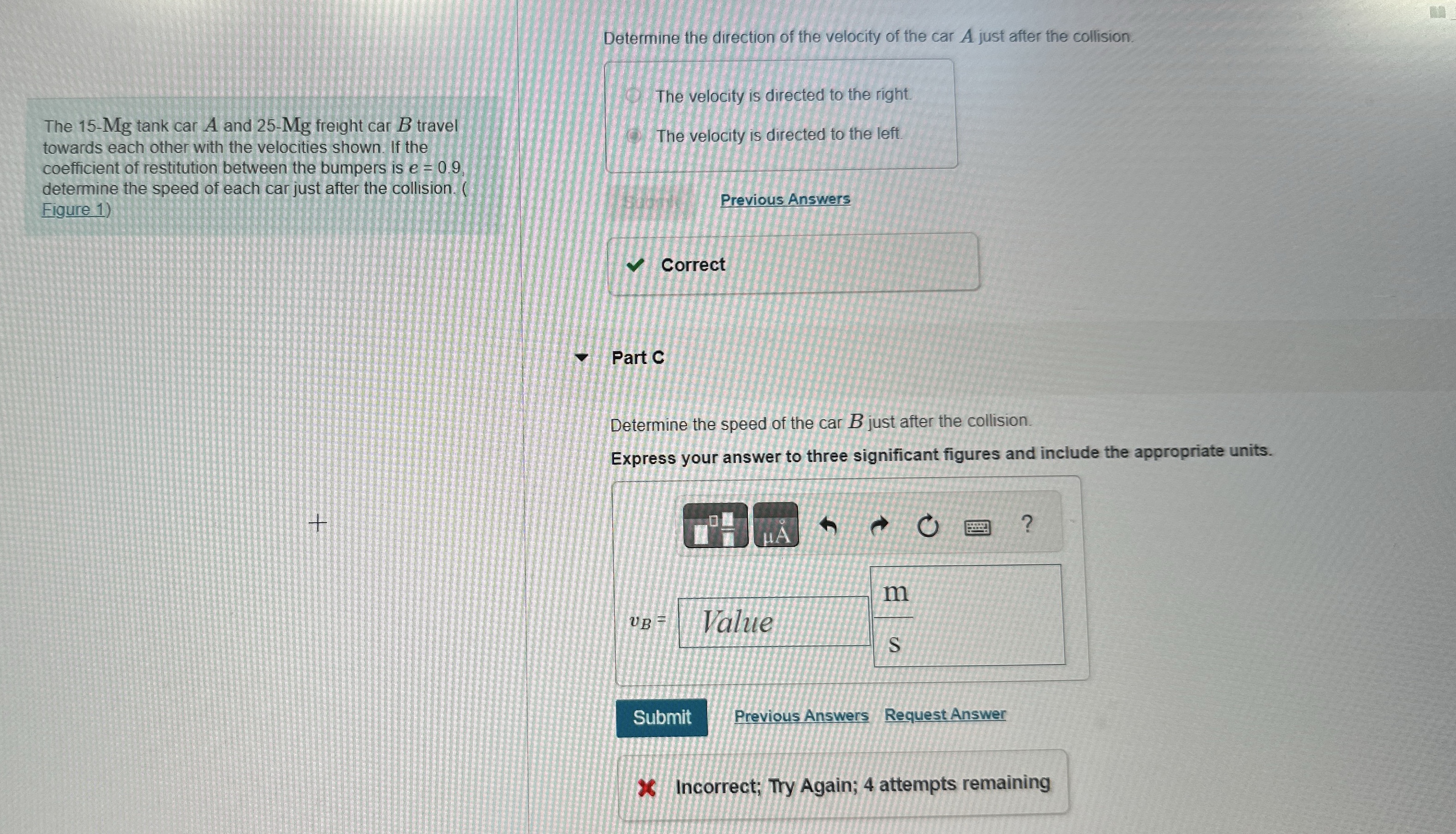 Determine the direction of the velocity of the