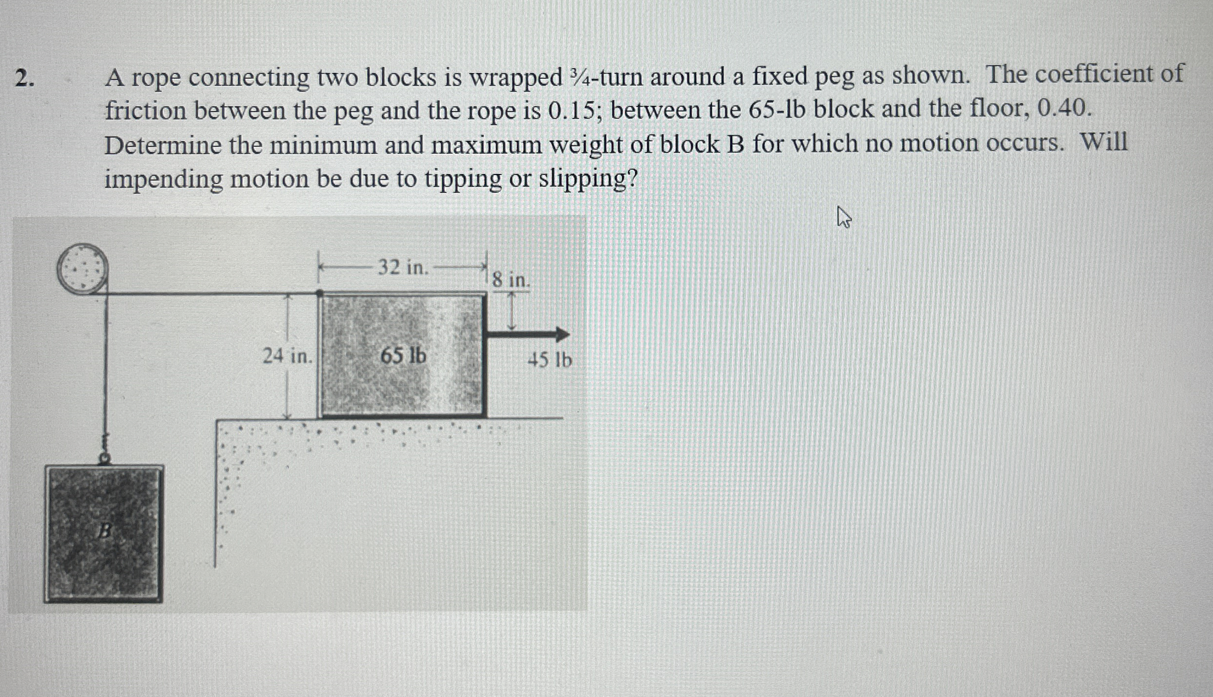A rope connecting two blocks is wrapped 3 4 -