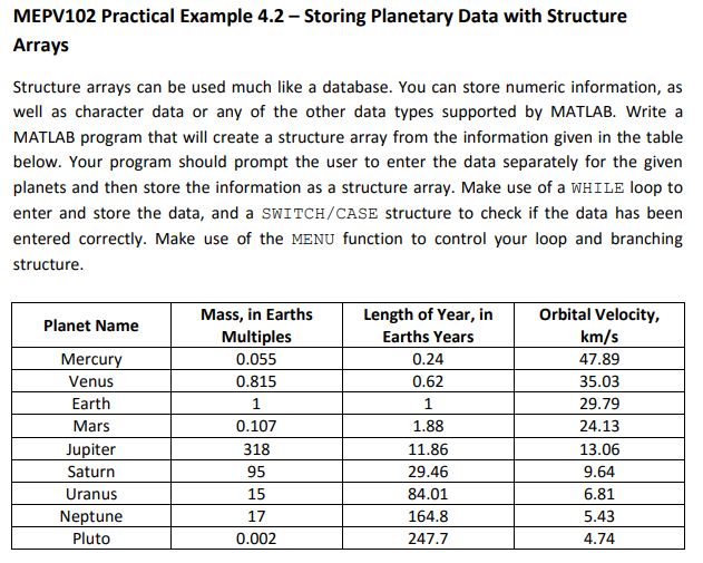 MEPV 1 0 2 Practical Example 4 . 2 - Storing