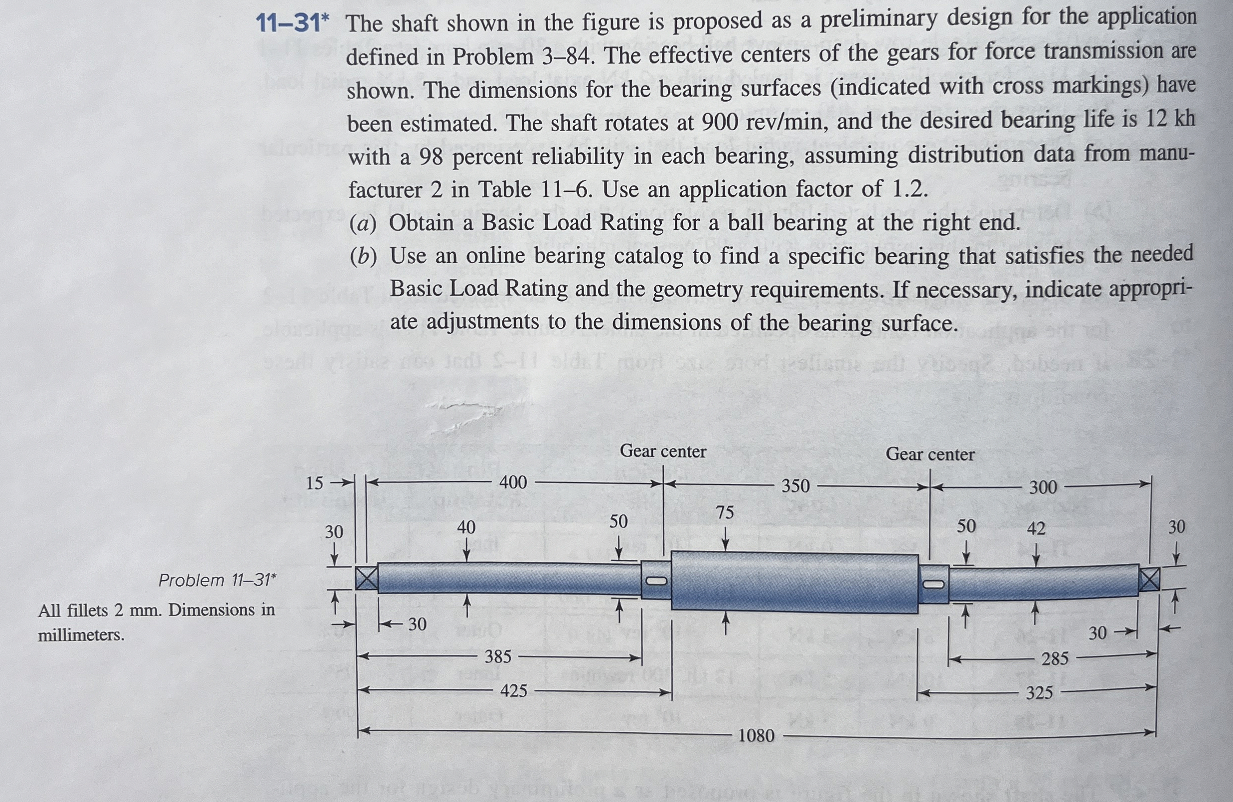1 1 - 3 1 * * The shaft shown in the figure is