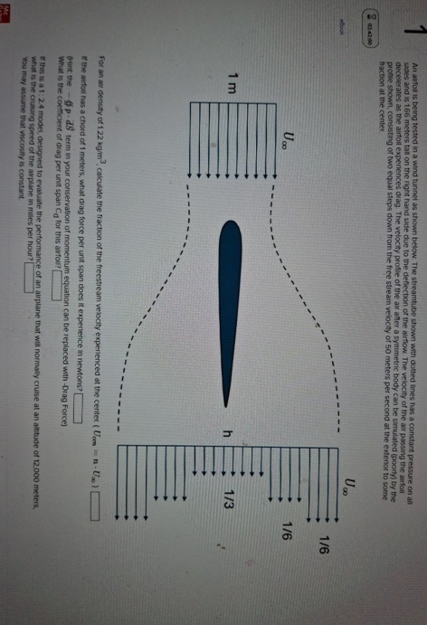 An aiffoll is being tested in a wind tunnel as