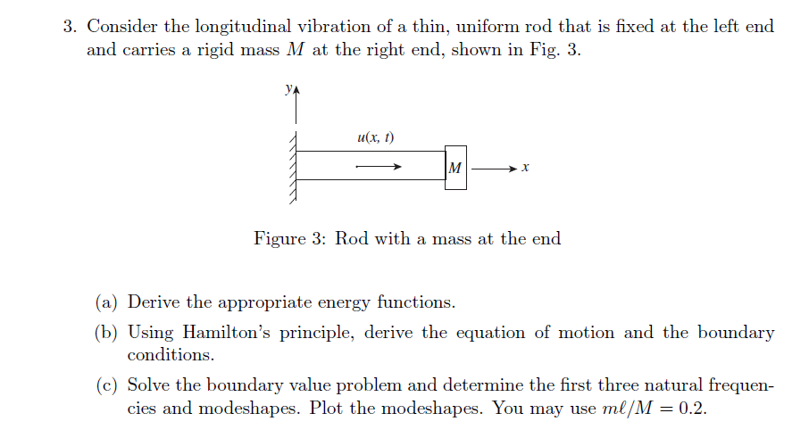3 . Consider the longitudinal vibration of a
