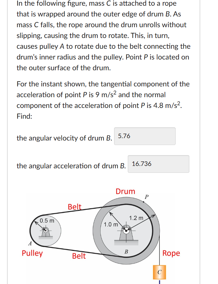 In the following figure, mass C is attached to a