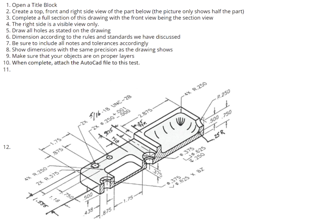 Open a Title Block Create a top, front and right