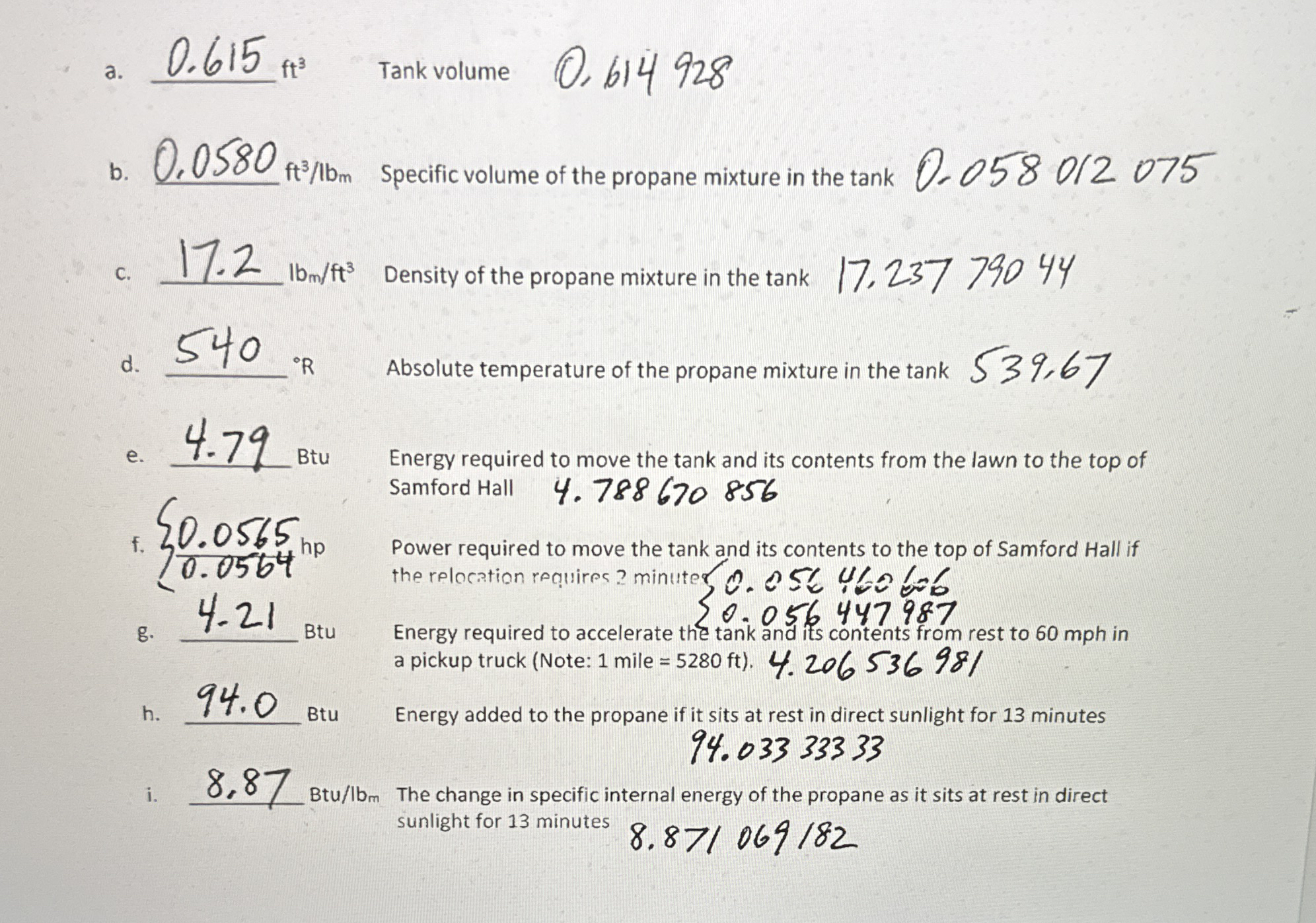 PLEASE WORK AND EXPLAIN REASONING FOR PARTS E - I