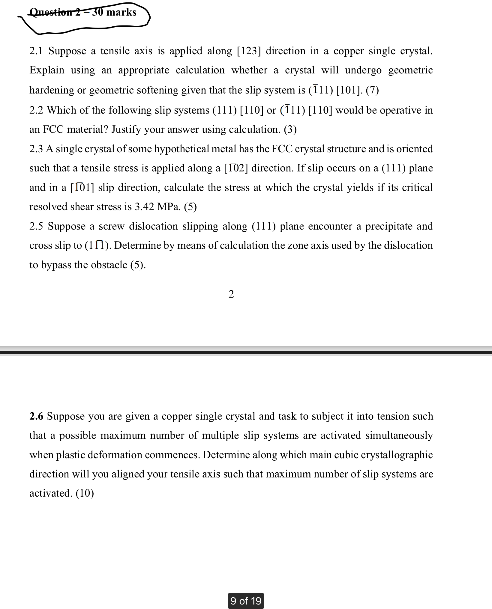 2 . 1 Suppose a tensile axis is applied along [ 1
