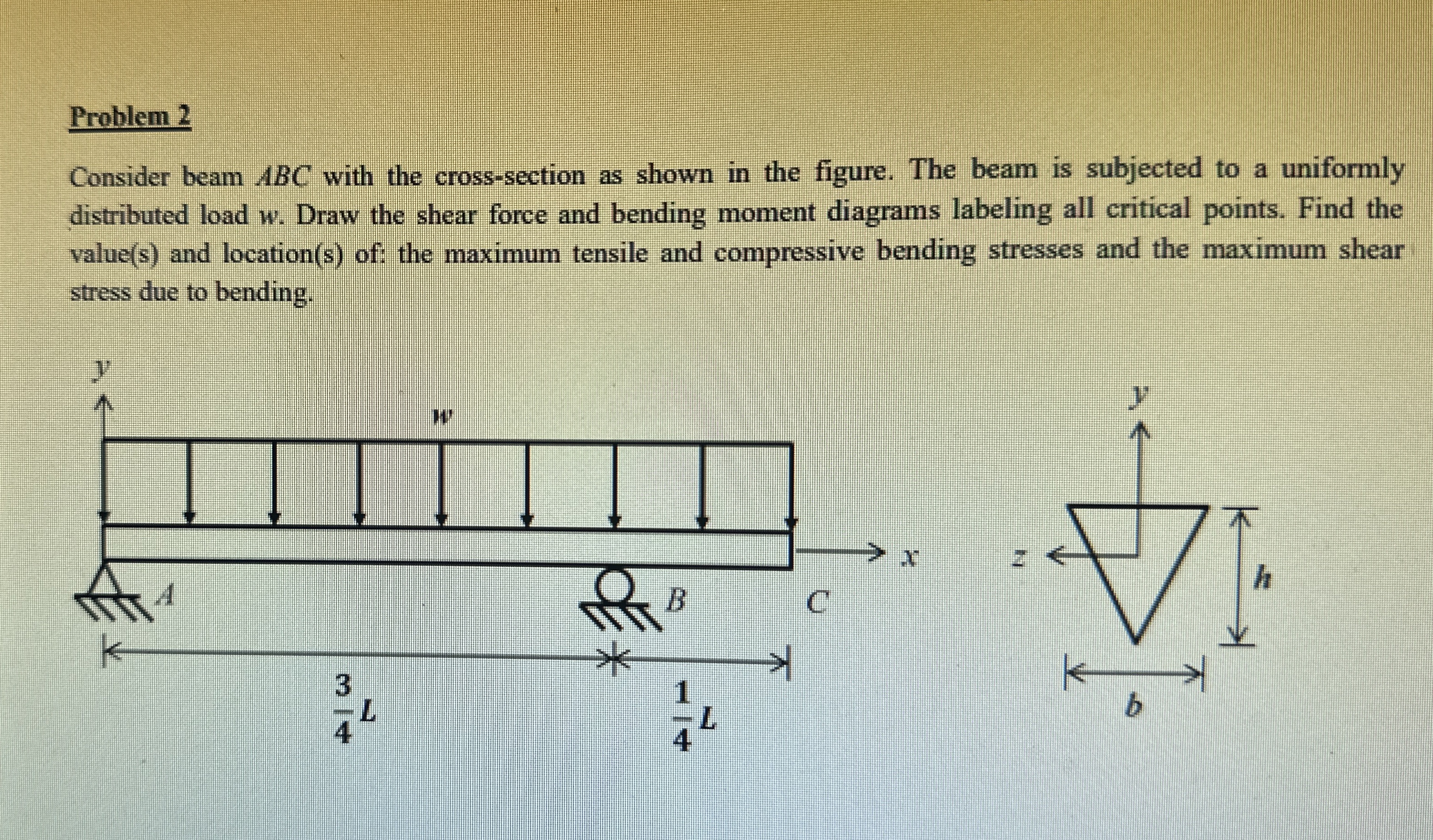 PLEASE SHOW ALL STEPS CLEARLY!! Consider beam ABC