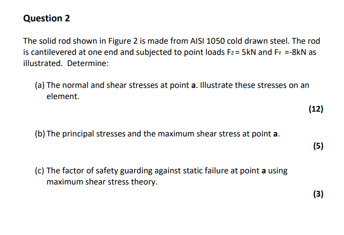 Question 2 The solid rod shown in Figure 2 is